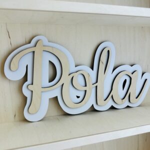 Imię ze sklejki w białej chmurce