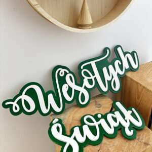 Napis Wesołych Świąt ciemna zieleń